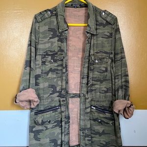 WORN ONCE- Military Style Camo Jacket (large)